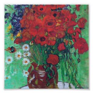Vincent Van Gogh - Röda poppies och Daisy Fototryck