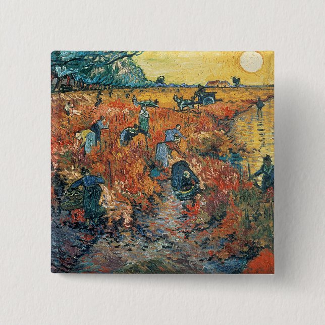 Vincent van Gogh| Röda vinodlingar i Arles, 1888 Knapp (Framsida)