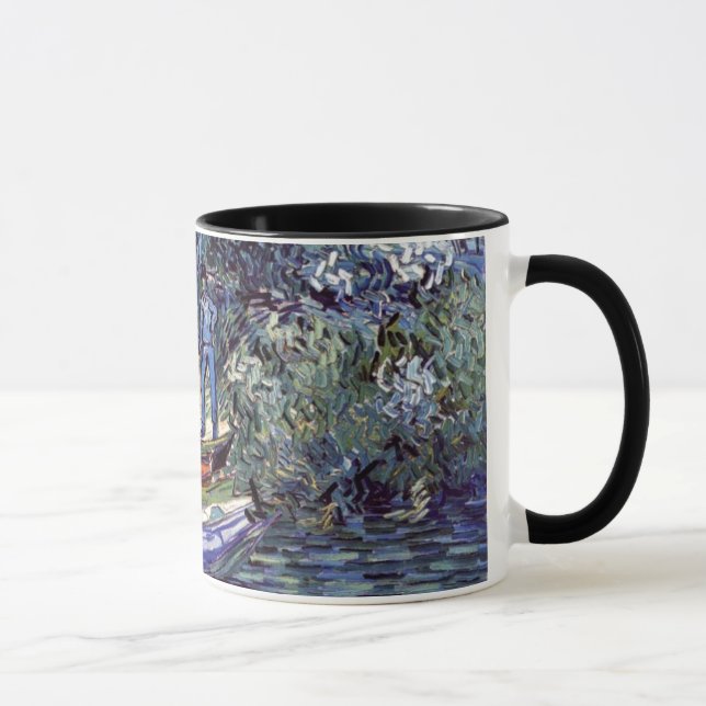 Vincent Van Gogh - Roddbåtar vid Oises strand Mugg (Höger)