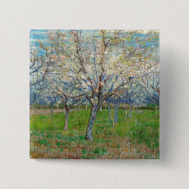 Vincent van Gogh - Rosa fruktträdgård Knapp (Framsida)