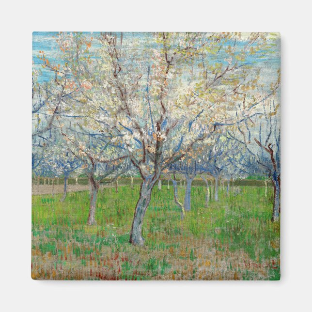 Vincent van Gogh - Rosa fruktträdgård Magnet (Framsidan)