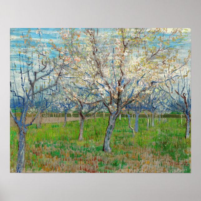 Vincent van Gogh - Rosa fruktträdgård Poster (Framsidan)
