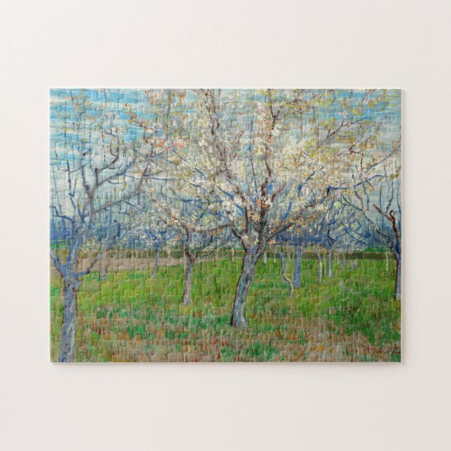 Vincent van Gogh - Rosa fruktträdgård Pussel (Horisontell)