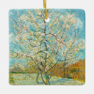 Vincent van Gogh - Rosa Peach Träd i Blommar Julgransprydnad Keramik