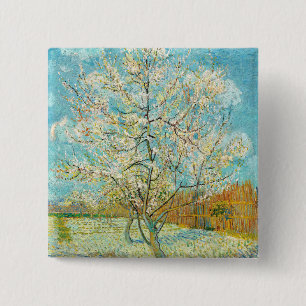 Vincent van Gogh - Rosa Peach Träd i Blommar Knapp