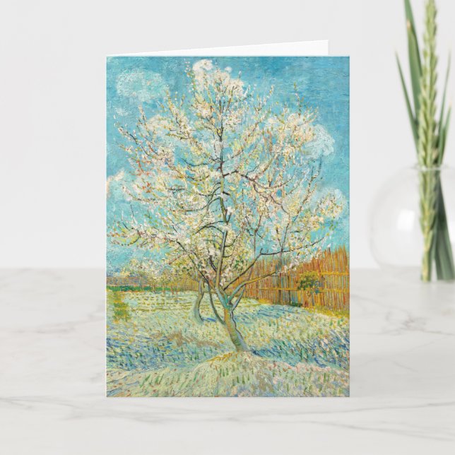 Vincent van Gogh - Rosa Peach Träd i Blommar Kort (Framsida)