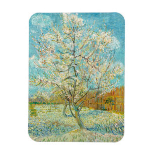 Vincent van Gogh - Rosa Peach Träd i Blommar Magnet