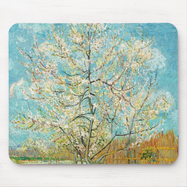 Vincent van Gogh - Rosa Peach Träd i Blommar Musmatta (Framsidan)