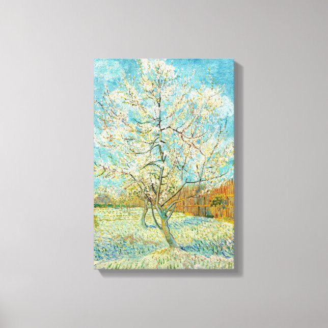 Vincent van Gogh - Rosa Persika Träd i Blomning Canvastryck (Framsida)