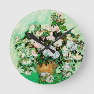 Vincent Van Gogh Rosor (1890) Rund Klocka