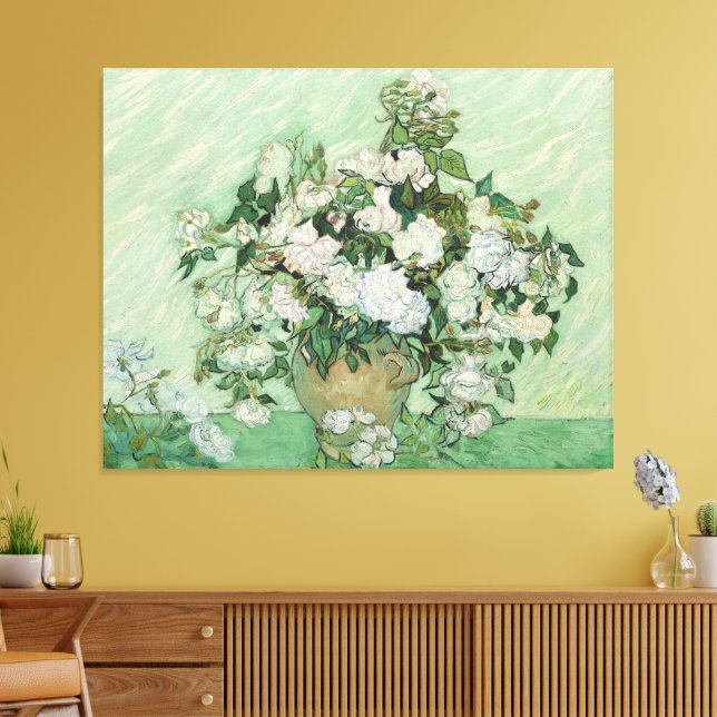Vincent van Gogh - Rosor  Canvastryck (Insitu (Vardagsrum))
