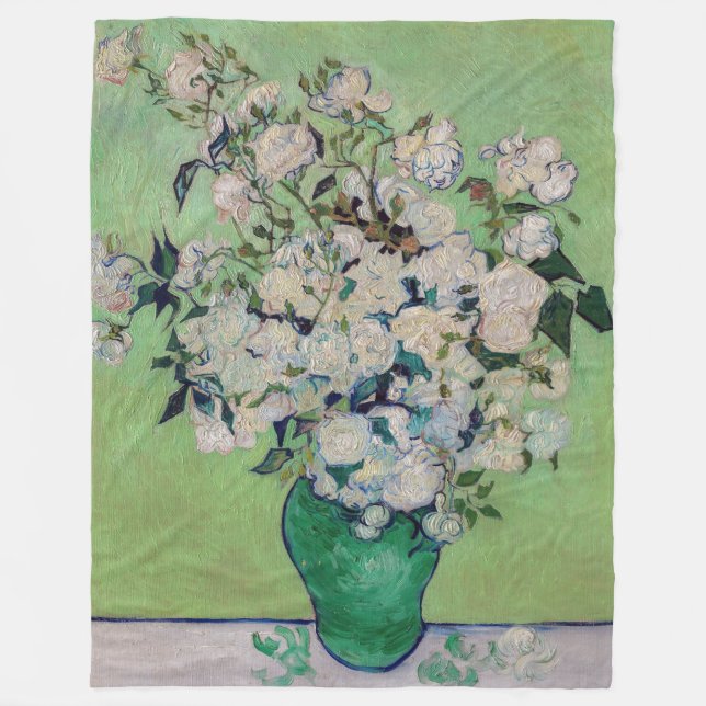 Vincent van Gogh - Rosor Fleecefilt (Framsidan)