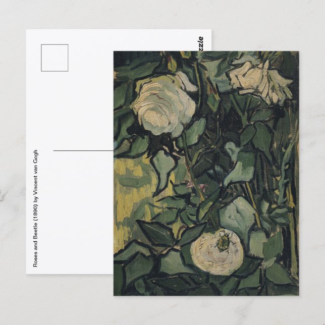 Vincent van Gogh - Rosor och skalbagge Vykort (Fram/baksida)