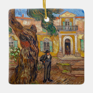 Vincent Van Gogh - Saint-Paul Asylum i Saint-Remy Julgransprydnad Keramik