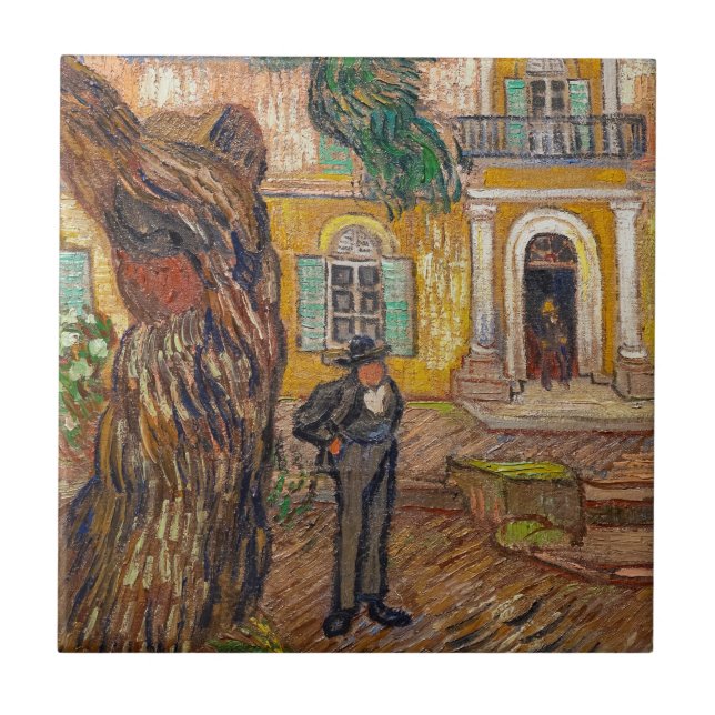 Vincent Van Gogh - Saint-Paul Asylum i Saint-Remy Kakelplatta (Framsidan)