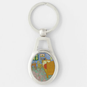 Vincent Van Gogh Sängkammar Målning Ovalt Silverfärgad Nyckelring