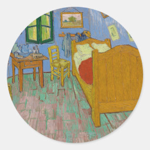 Vincent Van Gogh Sängkammarskildring Runt Klistermärke
