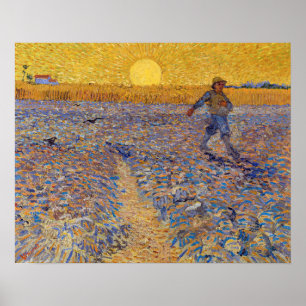 Vincent van Gogh - Såningsman med nedgående sol Poster
