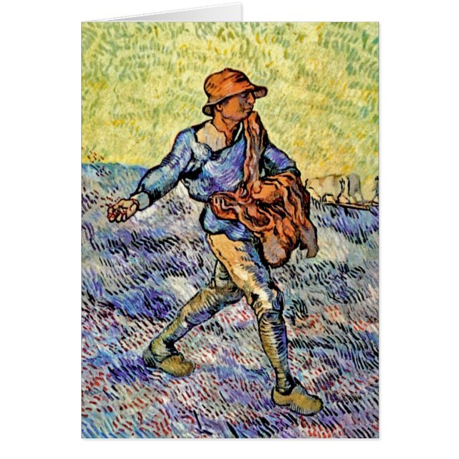 Vincent Van Gogh - Såningsmannen - Finkonst målnin Hälsningskort (Framsidan)