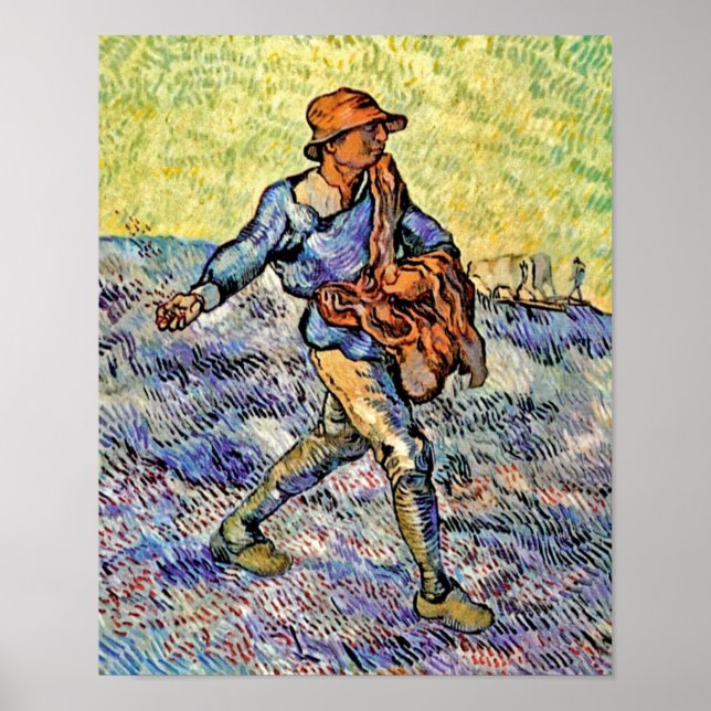 Vincent Van Gogh - Såningsmannen - Finkonst målnin Poster (Framsidan)