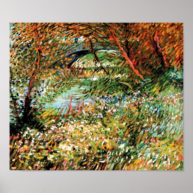 Vincent Van Gogh - Seine-stranden om våren Poster (Framsidan)