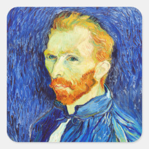 Vincent van Gogh - Self-Porträtt, 1889, Fyrkantigt Klistermärke