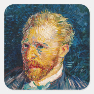 Vincent Van Gogh - Self-Porträtt Fyrkantigt Klistermärke