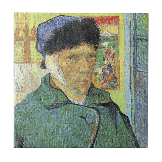 Vincent van Gogh, Self-Porträtt med Bandaged Ear, Kakelplatta (Framsidan)