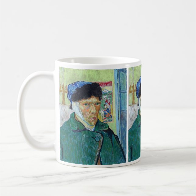 Vincent van Gogh - Self-porträtt med förbandat öra Kaffemugg (Vänster)