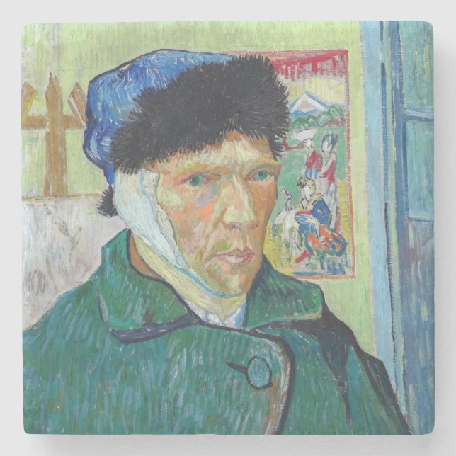 Vincent van Gogh - Self-porträtt med förbandat öra Stenunderlägg (Framsidan)