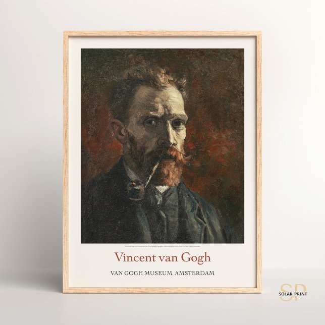 Vincent van Gogh Self-Porträtt med Pipe Art Print Poster (Skapare uppladdad)