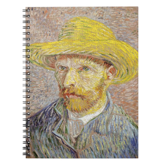 Vincent van Gogh - Self-porträtt med Straw Hat Anteckningsbok (Framsidan)