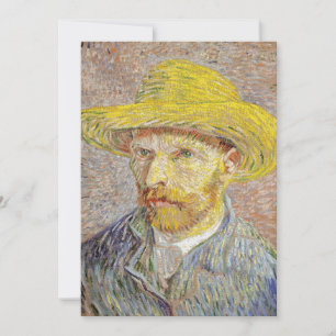 Vincent van Gogh - Self-porträtt med Straw Hat Inbjudningar