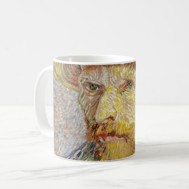 Vincent van Gogh - Self-porträtt med Straw Hat Kaffemugg (Framsida vänster)