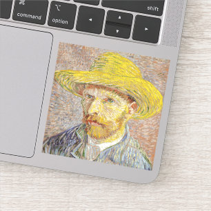 Vincent van Gogh - Self-porträtt med Straw Hat Klistermärken