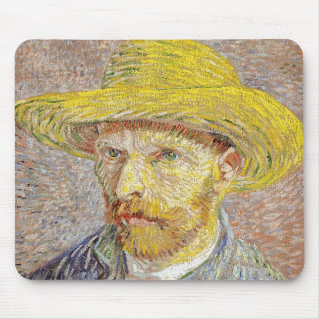 Vincent van Gogh - Self-porträtt med Straw Hat Musmatta (Framsidan)