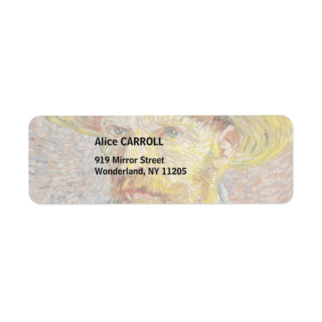 Vincent van Gogh - Self-porträtt med Straw Hat Returadress Etikett (Framsidan)
