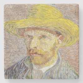 Vincent van Gogh - Self-porträtt med Straw Hat Stenunderlägg