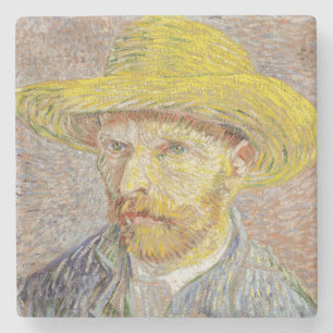 Vincent van Gogh - Self-porträtt med Straw Hat Stenunderlägg