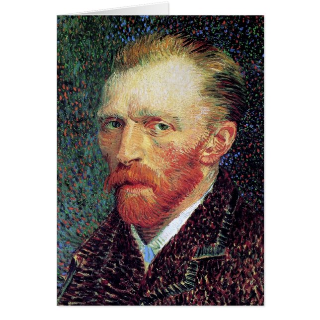 Vincent Van Gogh - Self-Porträtt Pointillism Stil Hälsningskort (Framsidan)