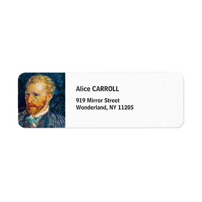 Vincent Van Gogh - Self-Porträtt Returadress Etikett (Framsidan)