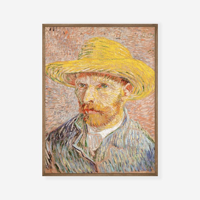 Vincent van Gogh Self-Porträtt Straw Hat Rosa Poster (Skapare uppladdad)