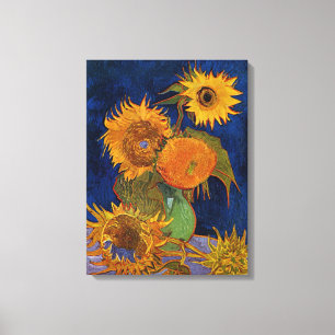 Vincent van Gogh Sex Sunblommor Fine Art GalleryHD Canvastryck