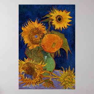 Vincent van Gogh Sex Sunblommor GalleryHD Fine Art Poster