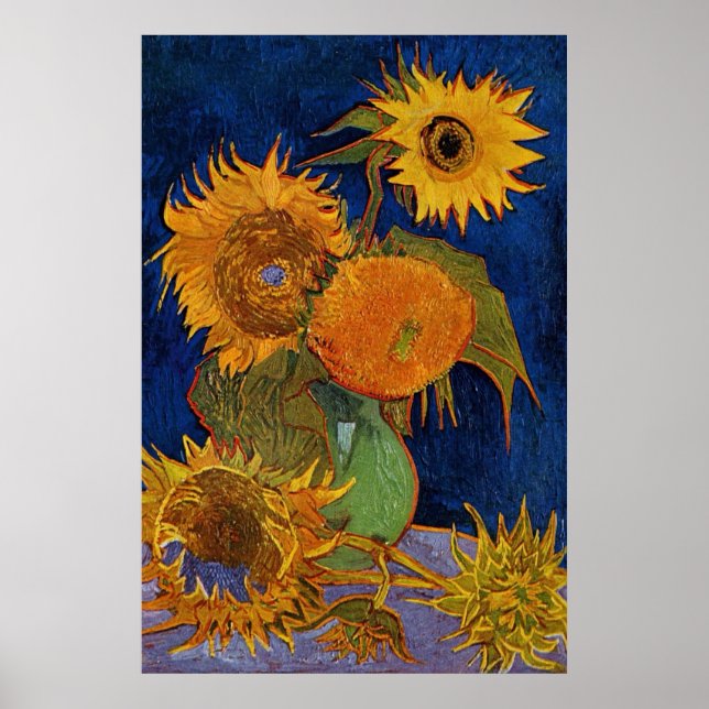 Vincent van Gogh Sex Sunblommor GalleryHD Fine Art Poster (Framsidan)