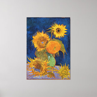 Vincent Van Gogh Sex Sunblommor Wrapped Canvas
