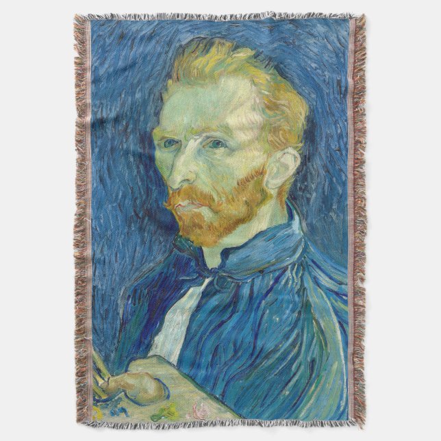 Vincent Van Gogh Självporträtt 1889 Filt (Framsidan Vertikal)