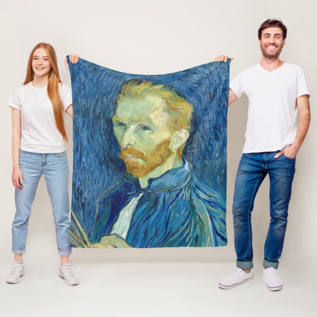 Vincent Van Gogh Självporträtt 1889 Fleecefilt (På plats)