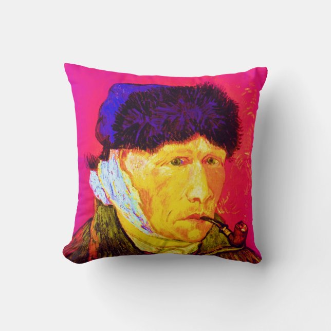 Vincent Van Gogh - Självporträtt Bandage Pop Art Kudde (Framsida)
