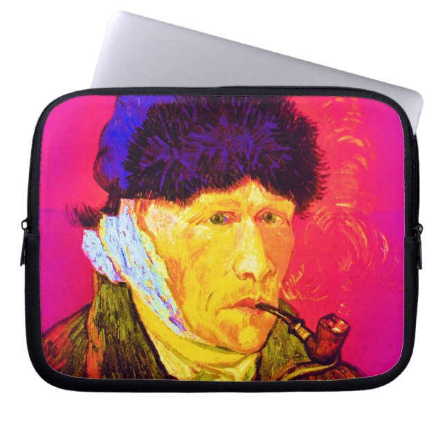 Vincent Van Gogh - Självporträtt Bandage Pop Art Laptop Sleeve (Framsidan)